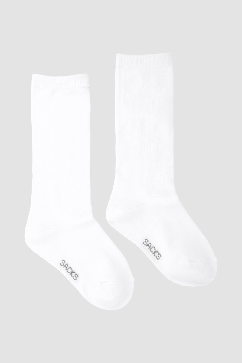 Medias lisas de algodón kids - Blanco 