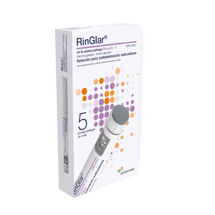 RINGLAR INS.GLARGINA 100 UI PRELL.CJ X 5 única