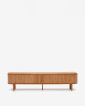 Mueble TV Mailen 2 puertas en chapa de fresno con acabado natural 200 x 50 cm