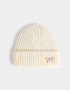 Gorro Cute Gorro Tejido Bordado - Blanco Crudo