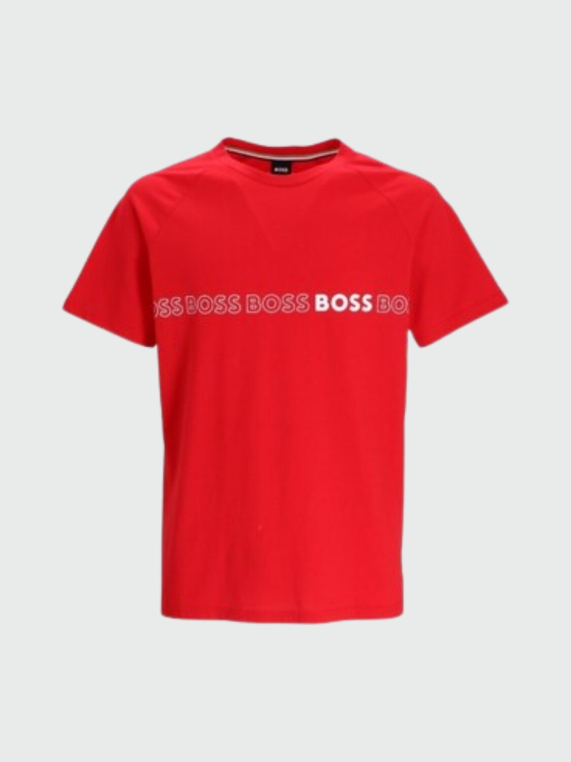 BOSS -Remera de algodón slim fit, BOSS Rojo