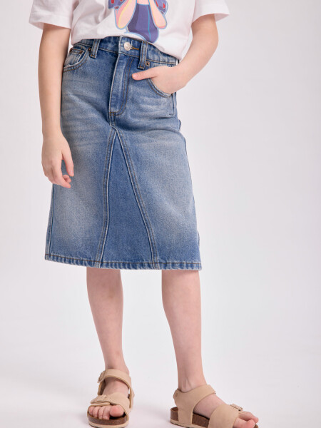 Pollera jean larga Azul Medio