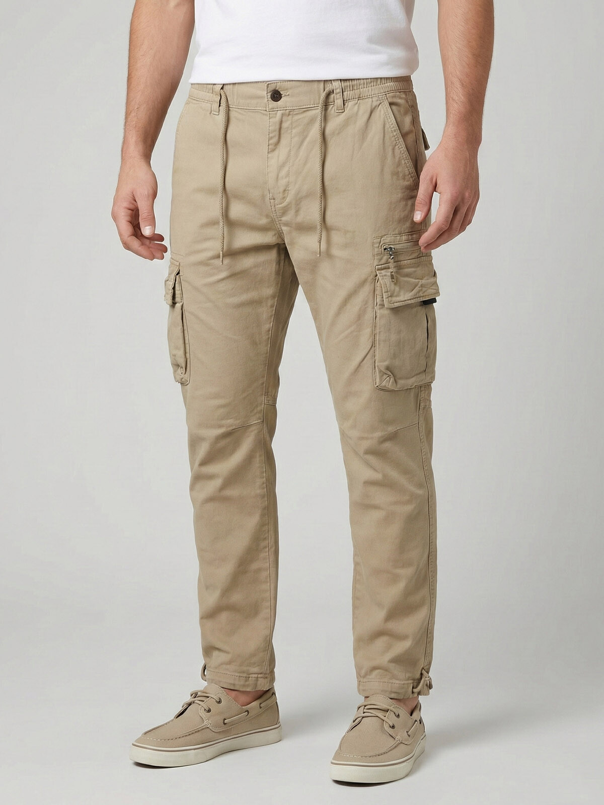 PANTALON CARGO AJUSTABLE BEIGE