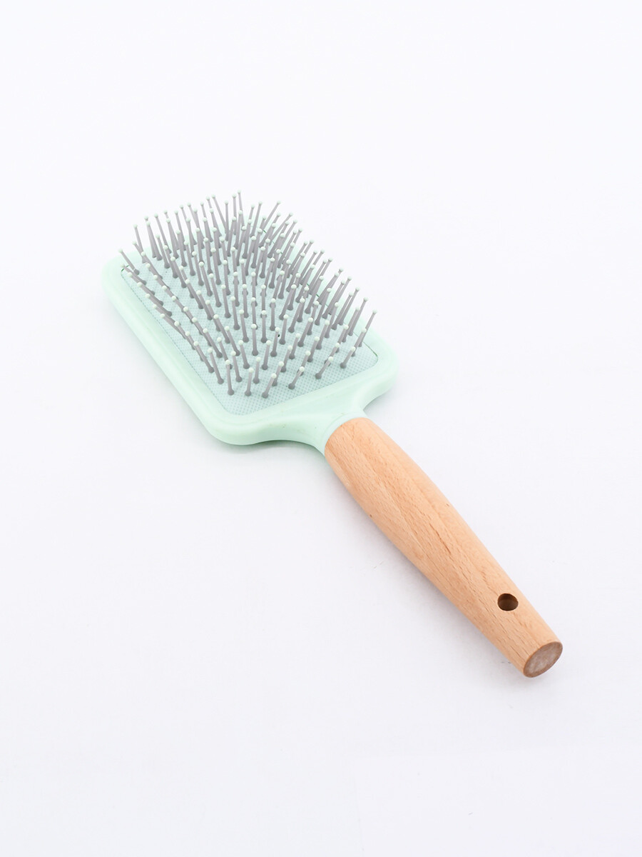 CEPILLO PALETA WOOD - VERDE AQUA 