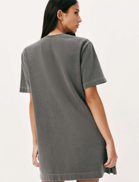 VESTIDO BÁSICO MANGA CORTA GRIS