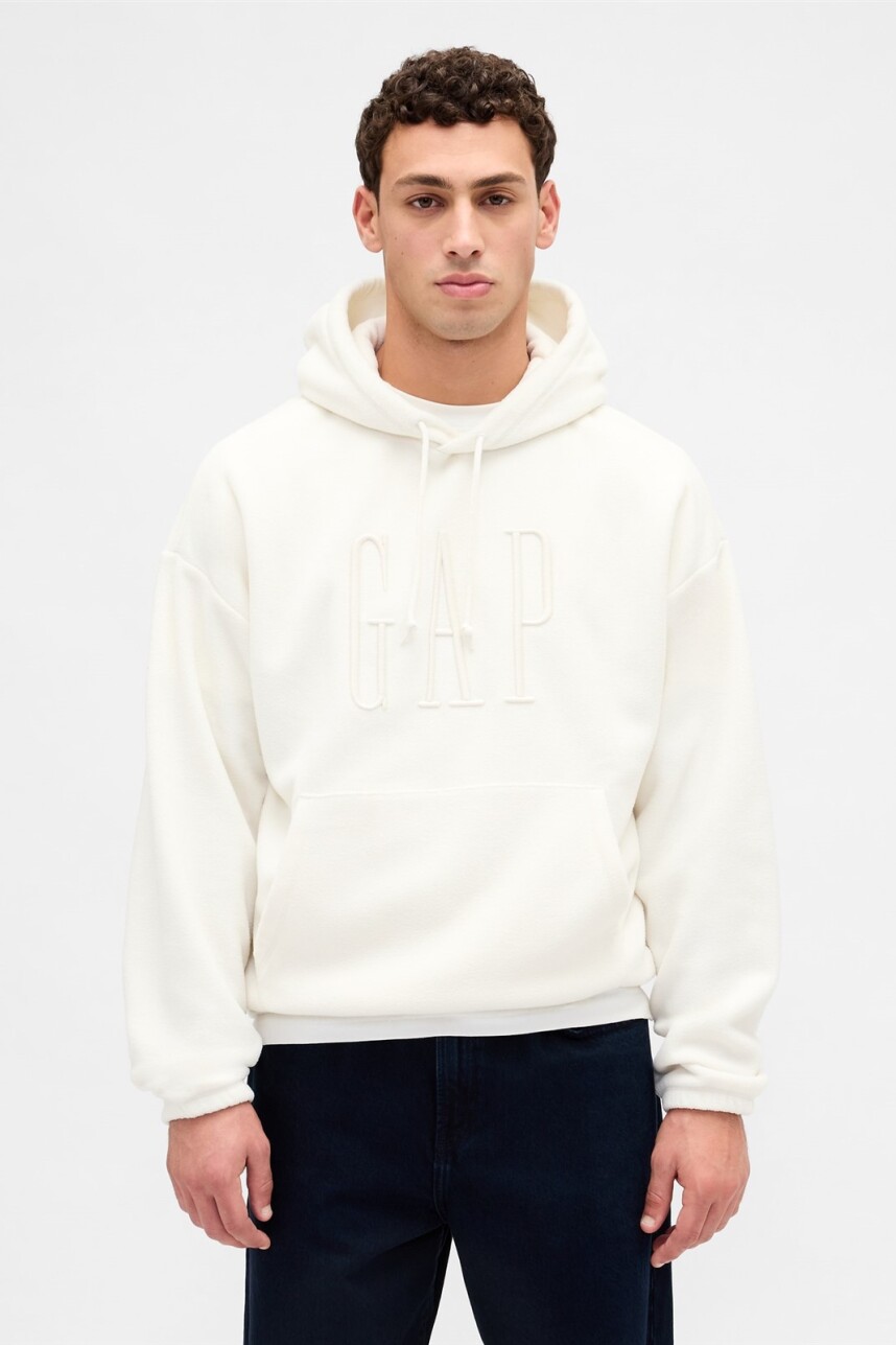 Canguro Polar Logo Gap Hombre Ivory Frost