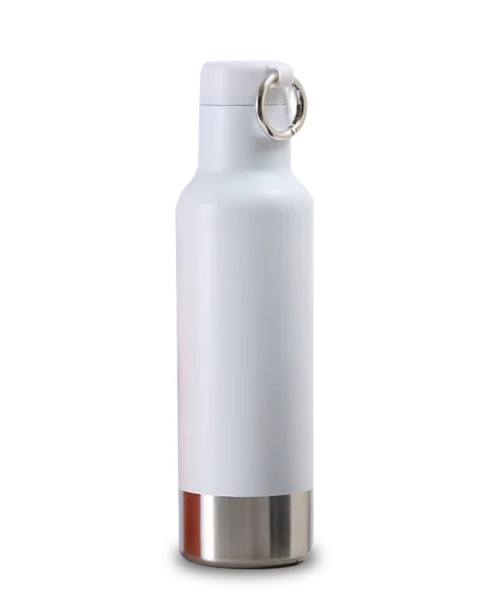 Botella Acero Termica c/Aro - 500 ml - Blanco 