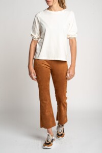 Pantalon Gamuza Cuero Vegano Camel