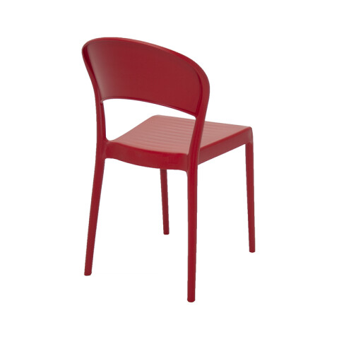 Silla apilable roja "SISSI" respaldo cerrado -TRAMONTINA TD0634