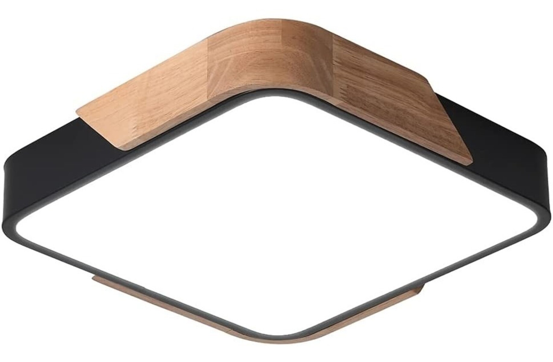 Luminaria Plafon Led 30 X 30cm Metal Y Madera Varios Colores 