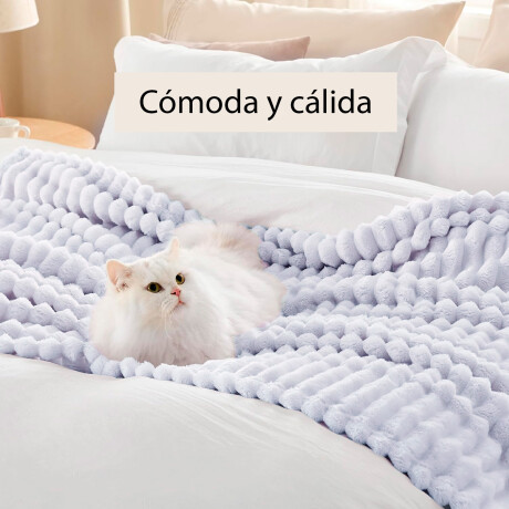 Manta Frazada Polar Plaza y Media Acanalada Suave Cama Sofá Gris Perla