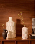 Jarrón Arisa de papel maché blanco 22 cm