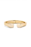 PULSERA RÍGIDA BAÑADA ORO 18K ACABADO LISO Y FORMA CUADRADA Pulsera