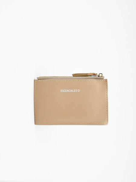 MONEDERO TARJETERO FLAT BEIGE