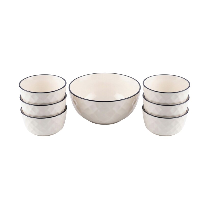 SET BOWL CERAMICA BLANCO 7PZAS Unica