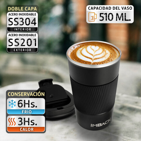 Vaso Termico Cafe Doble Capa 510ml Con Tapa Acero Inoxidable Vaso Termico Cafe Doble Capa 510ml Con Tapa Acero Inoxidable