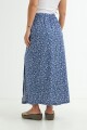 Falda midi estampada AZUL