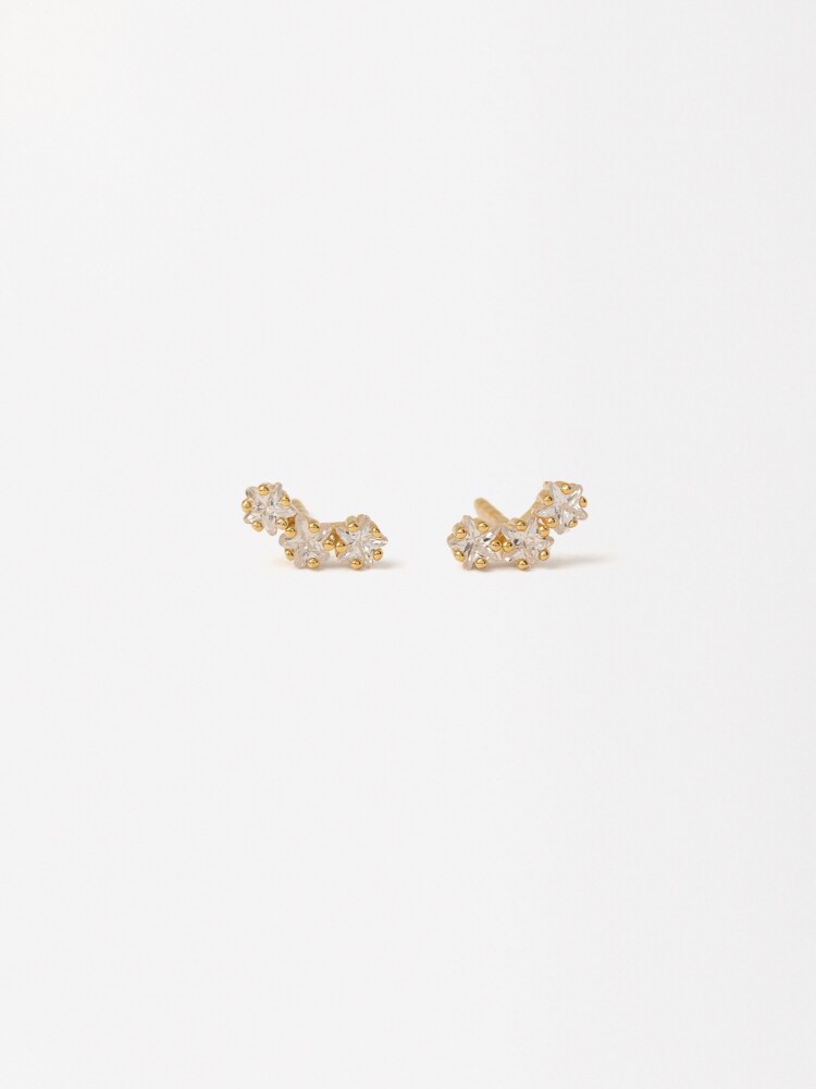 Pendientes Con Circonitas - Plata De Ley 925 dorado