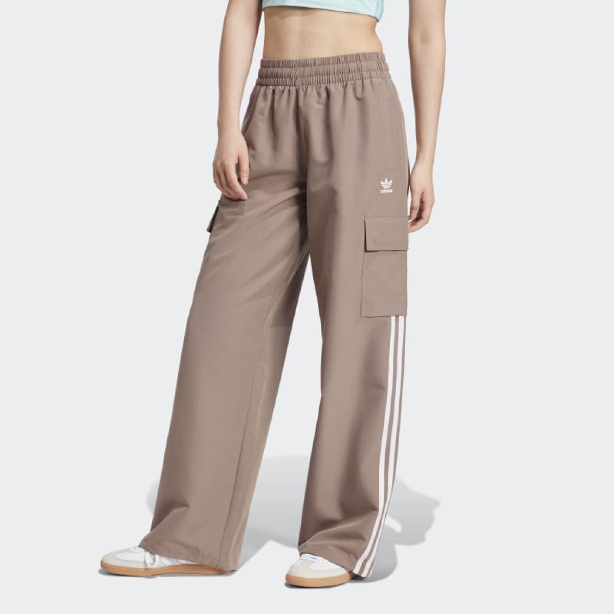 Pantalón Adidas Cargo Adicolor 3 Rayas - Marrón 