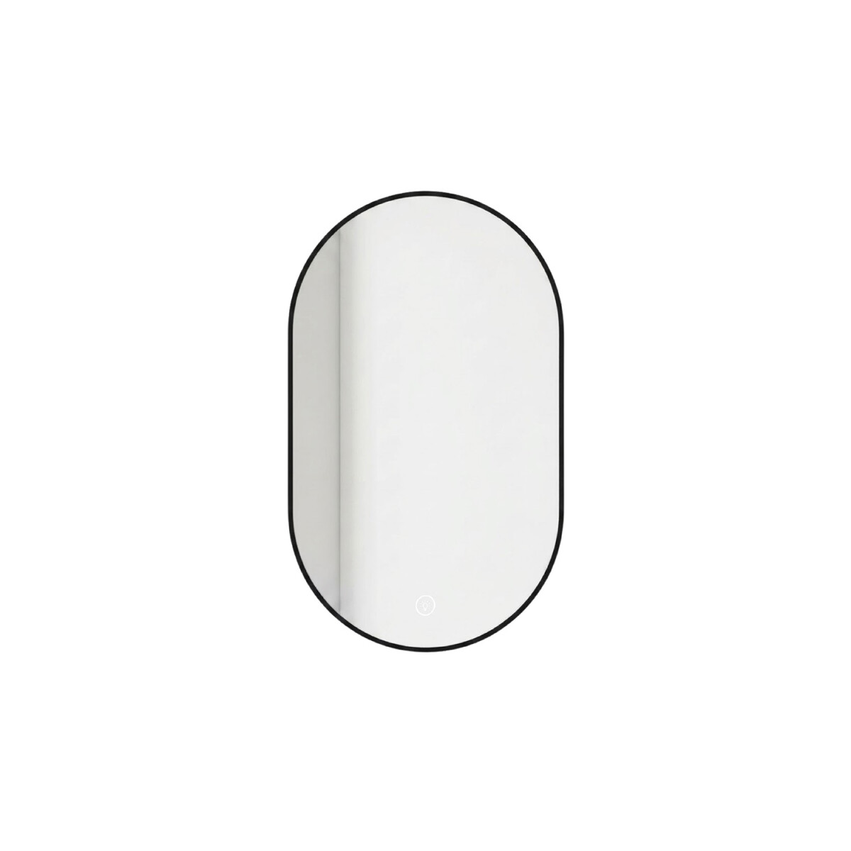Espejo Vertical Lumax Moddy Marco Ovalado y Luz Led 50x70cm - Negro 