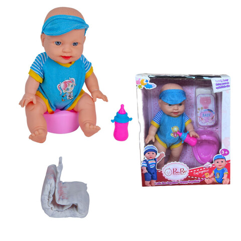 Outlet Bebe c/ pelela, mema y pañal en caja 26*10*32cm Outlet Bebe C/ Pelela, Mema Y Pañal En Caja 26*10*32cm