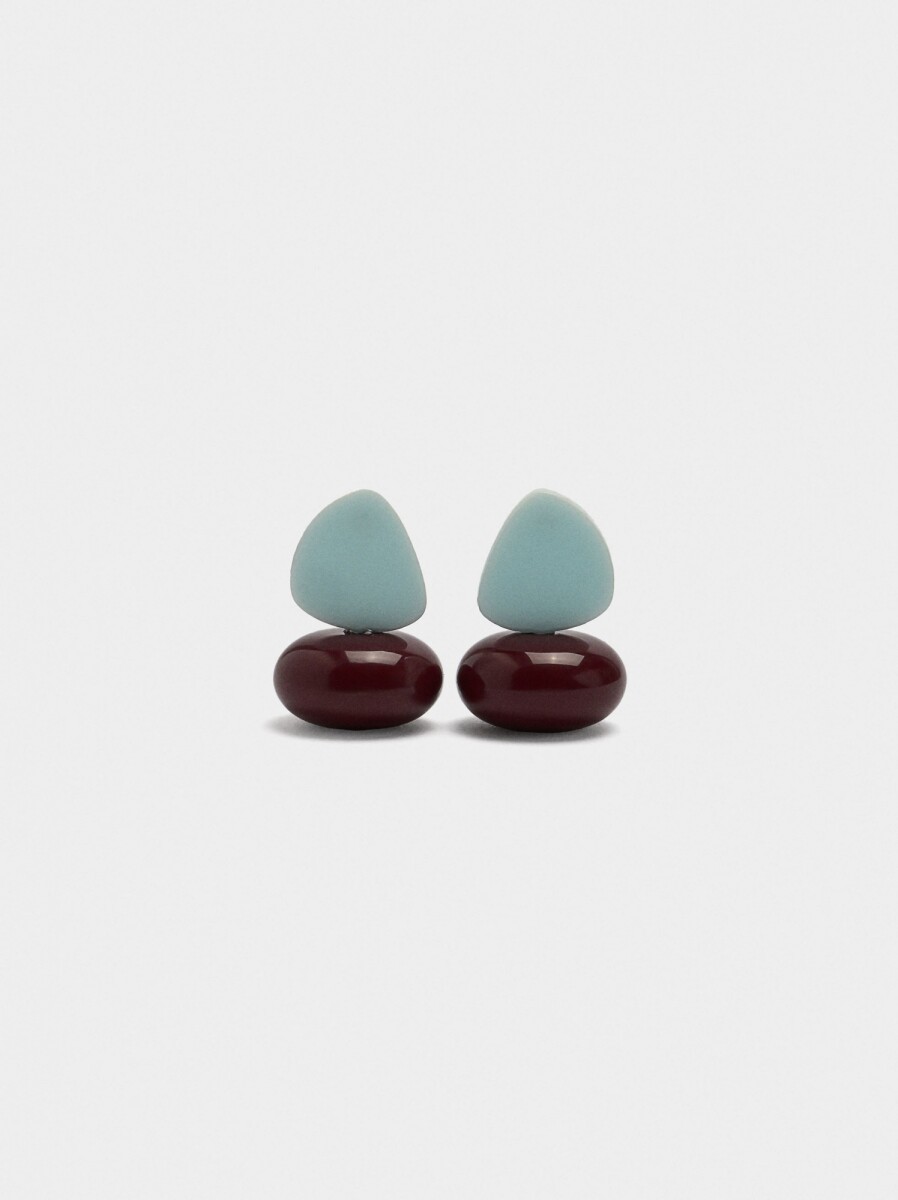 Pendientes Cortos Con Resina - multicolor 