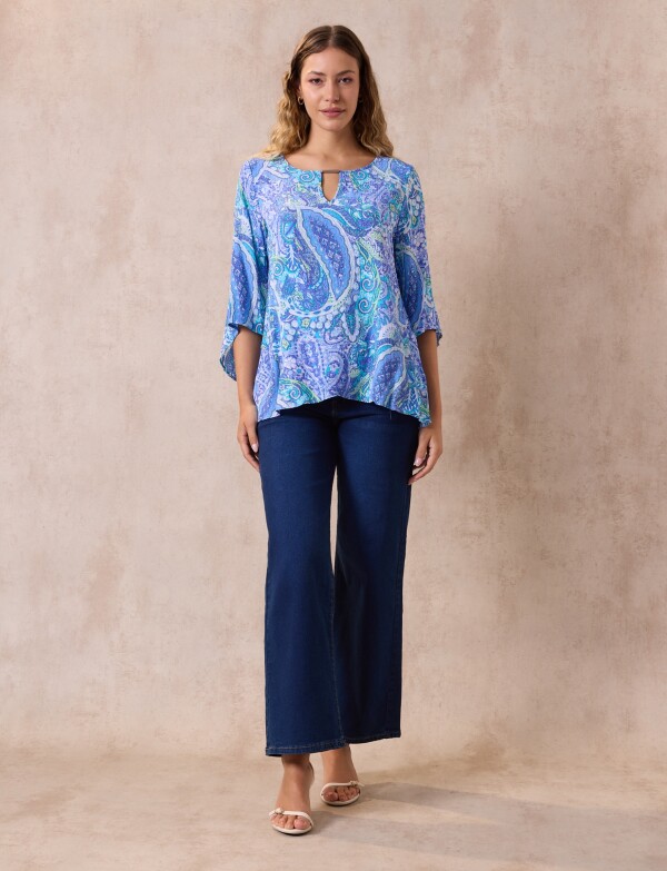 Blusa Gasa AZUL/MULTI