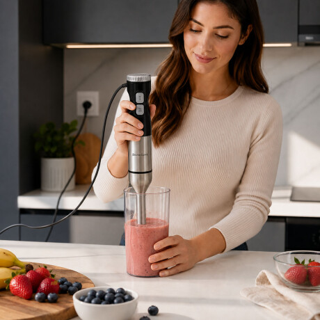 Mixer Procesadora Silver Love 8 En 1 Licuadora 1000w Negro