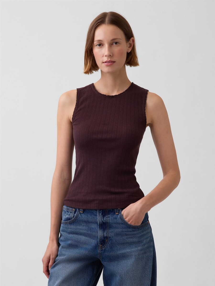 Musculosa Pointelle Mujer - Terra Brown 