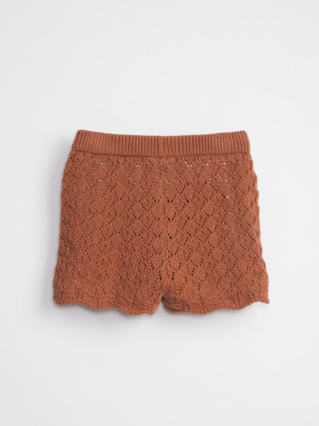 Short Punto Tejido Camel