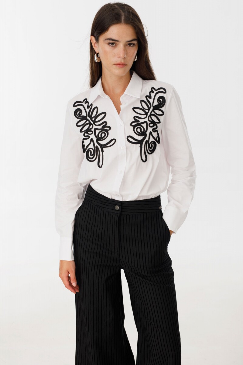 Camisa Barroca Blanco/Negro