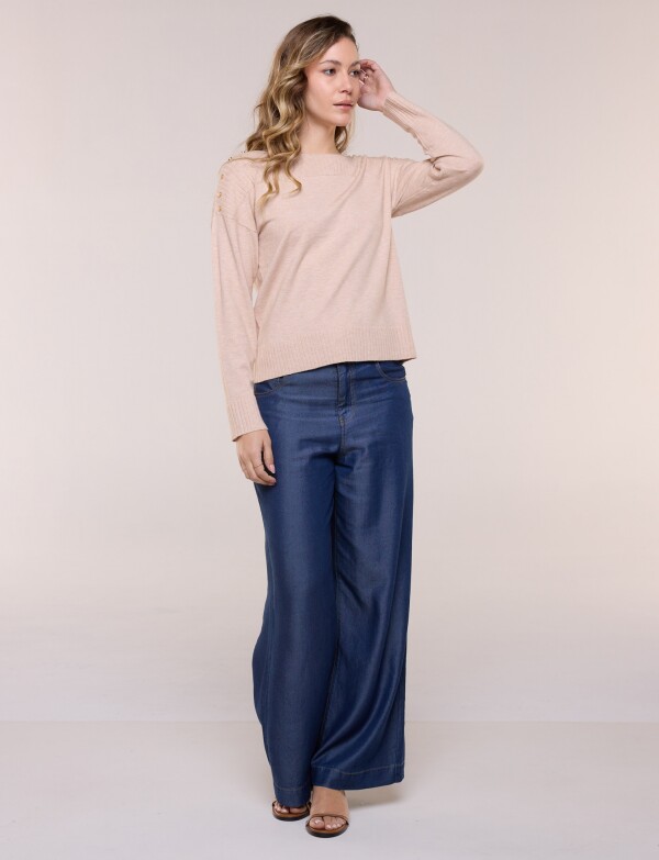 Buzo Tejido Con Tachas BEIGE