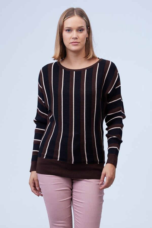 Buzo Dolman Colorblock MARRON/MULTI