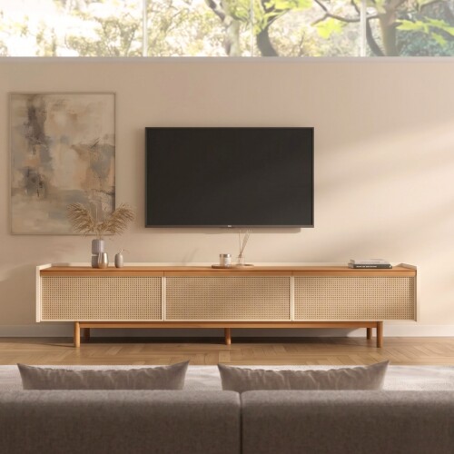 Rack para TV Dune 2.2 - Linea Manhattan Blanco/Natural