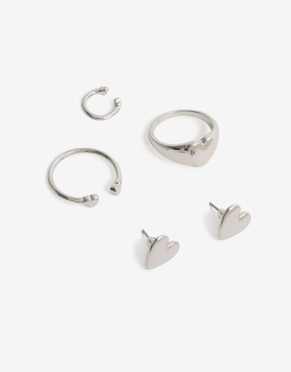 Bijou Set Metal - Plateado Rodio 