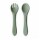 Set Infantil de Cubiertos con Cuchara y Tenedor en Silicona Verde