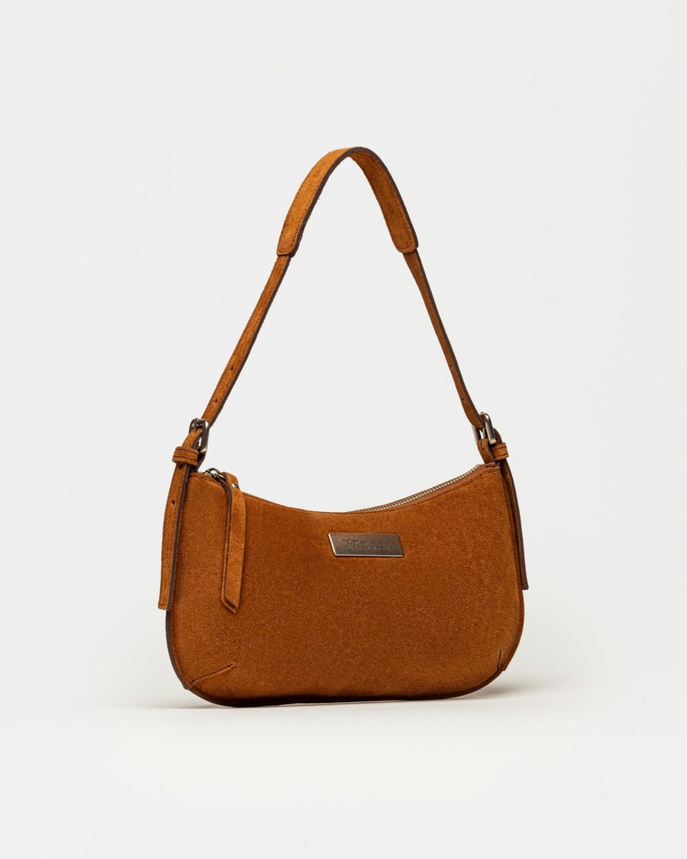 Cartera al hombro Mia en cuero gamuza Oxido