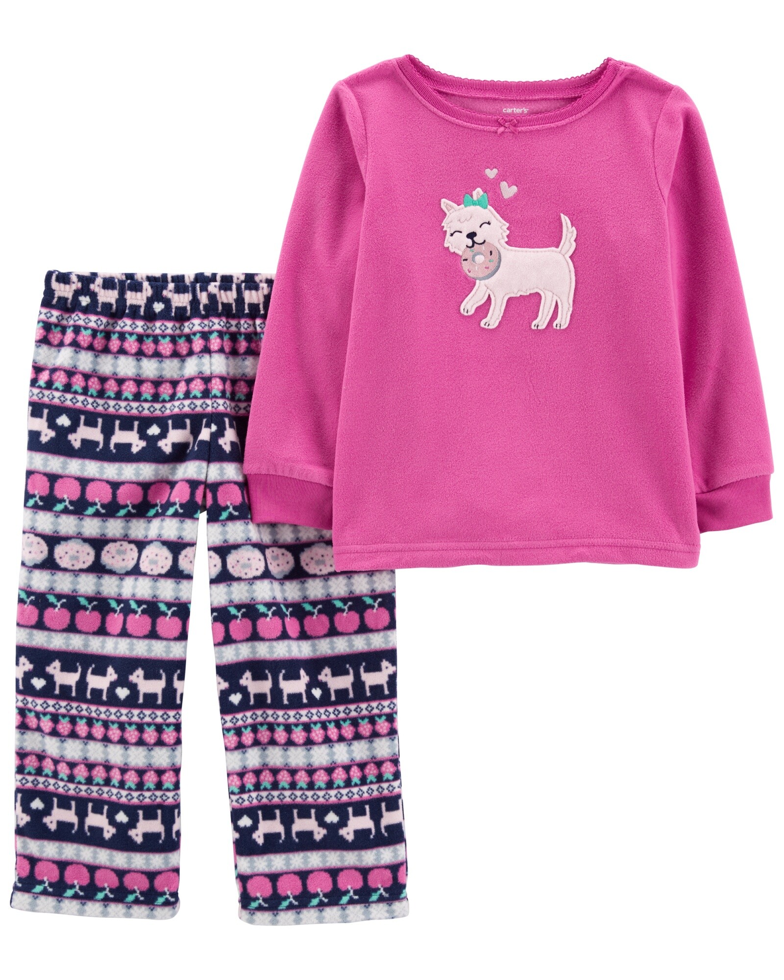 Pijama dos piezas remera y pantalón de micropolar Sin color