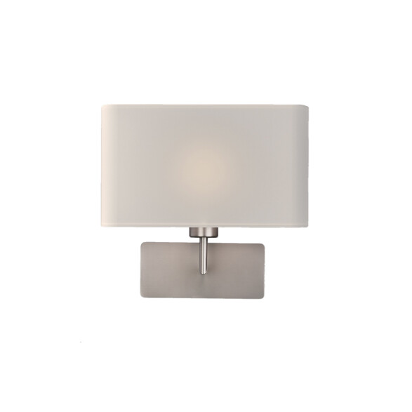 Lámpara pared níquel c/ pantalla tela rectang. E27 BA0126