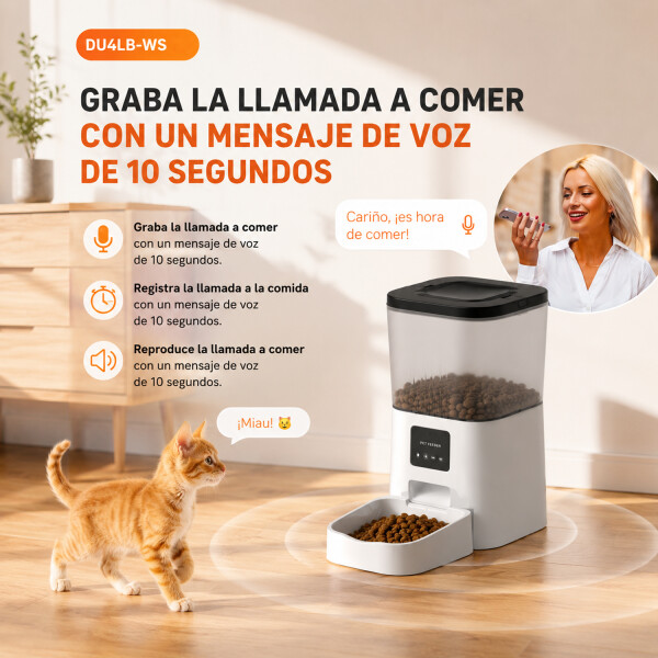 Alimentador Wifi Dispensador De Alimentos Para Mascotas 6l ALIMENTADOR SMART 4LT DUALB-WS