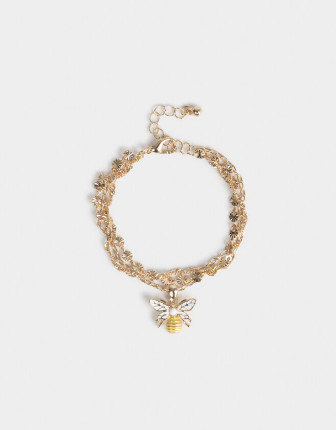 Pulseras Flexibles Flores Pulsera Flexible Dije Abeja - Dorado