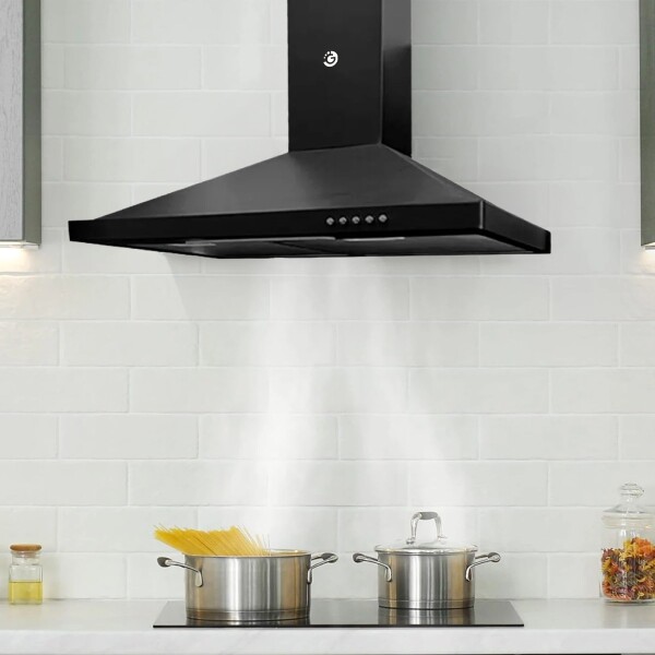 Campana De Cocina Extractor Goldtech 60cm Inoxidable Luz Variante Color Negro