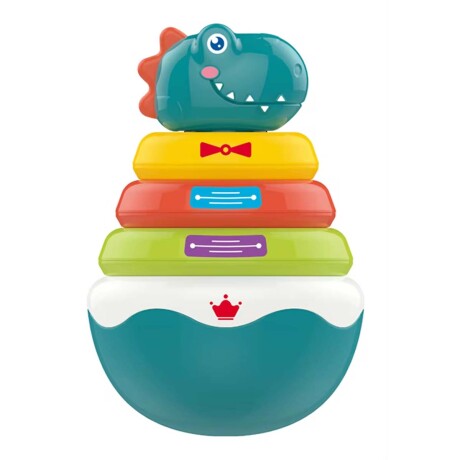 Juego Didáctico Dinosaurio Encastre y Balanceo Bebé Huanger Multicolor