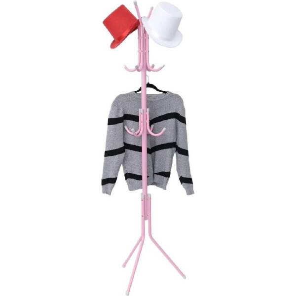 Perchero Metálico Reforzado Organizador De Ropa Ganchos Variante Color Rosa