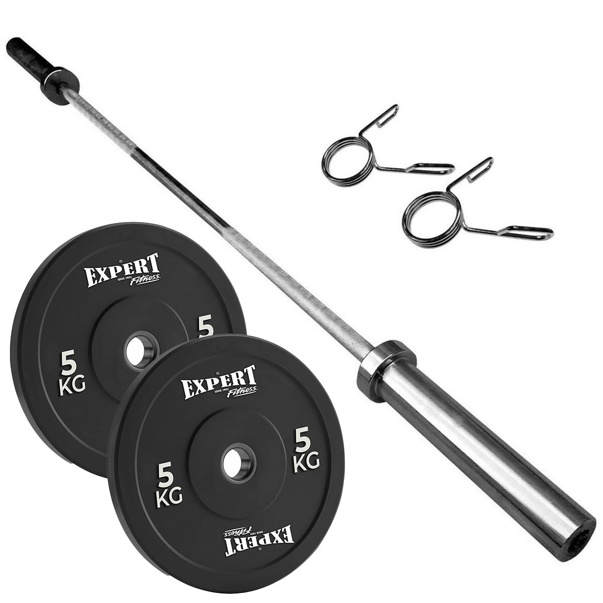 Barra Olímpica Maciza 1.50m +10kg Discos Pesas Expert - Cmb001514 