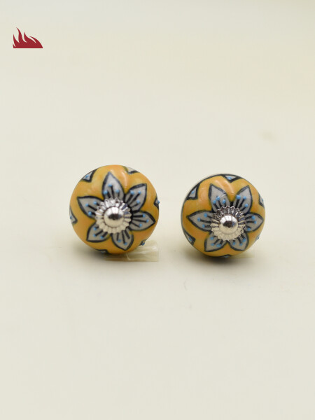 TIRADOR CERAMICA AMARILLO 6CM X2 AMARILLO
