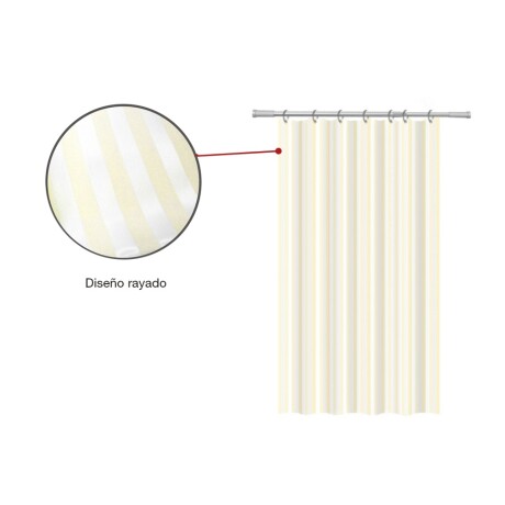Cortina para Baño Ducha Rayada en Poliéster Celeste