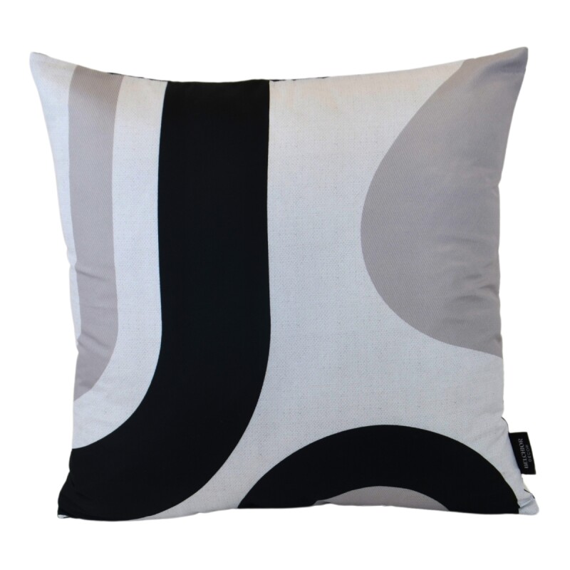 Set x2 funda de almohadones lisa 43 x 43 cm RAYAS NEGRO Y GRIS