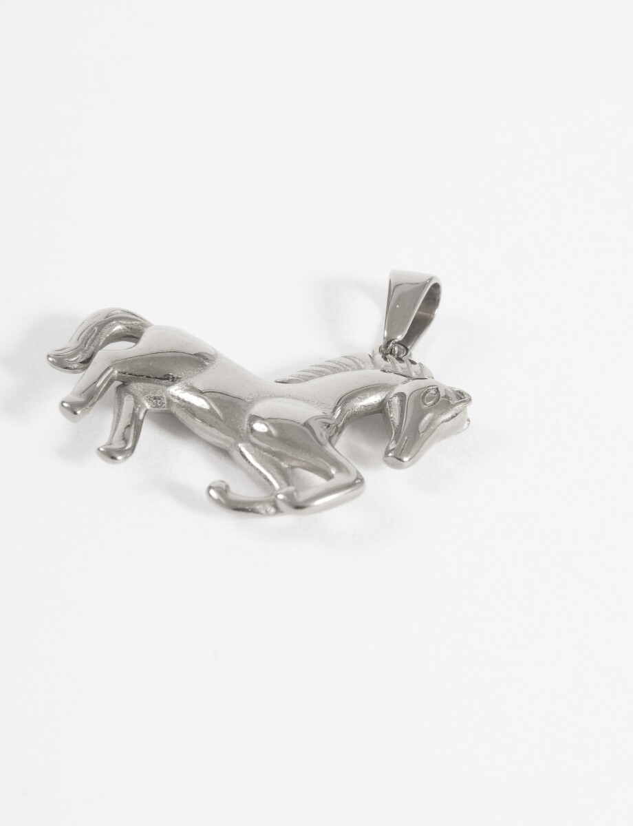 Dije horse de acero - plateado 