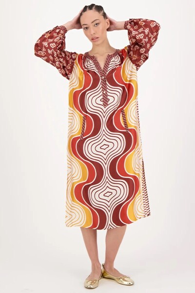 VESTIDO LARGO Mostaza
